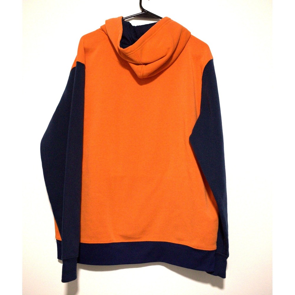 NFL Team Apparel Denver Broncos Hoodie Mens Large Orange Navy Blue Colorblock - Picture 8 of 8